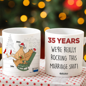 We're Really Rocking This Marriage Shit Personalized Funny Old Couple Mug, Gift For Couple - Coffee Mug - GoDuckee
