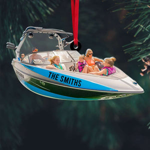 Wakeboarding Trip Family, Personalized Acrylic Ornament - Ornament - GoDuckee