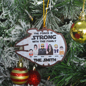 Personalized Galaxy Family Ornament, The Force Is Strong With This Family - Ornament - GoDuckee