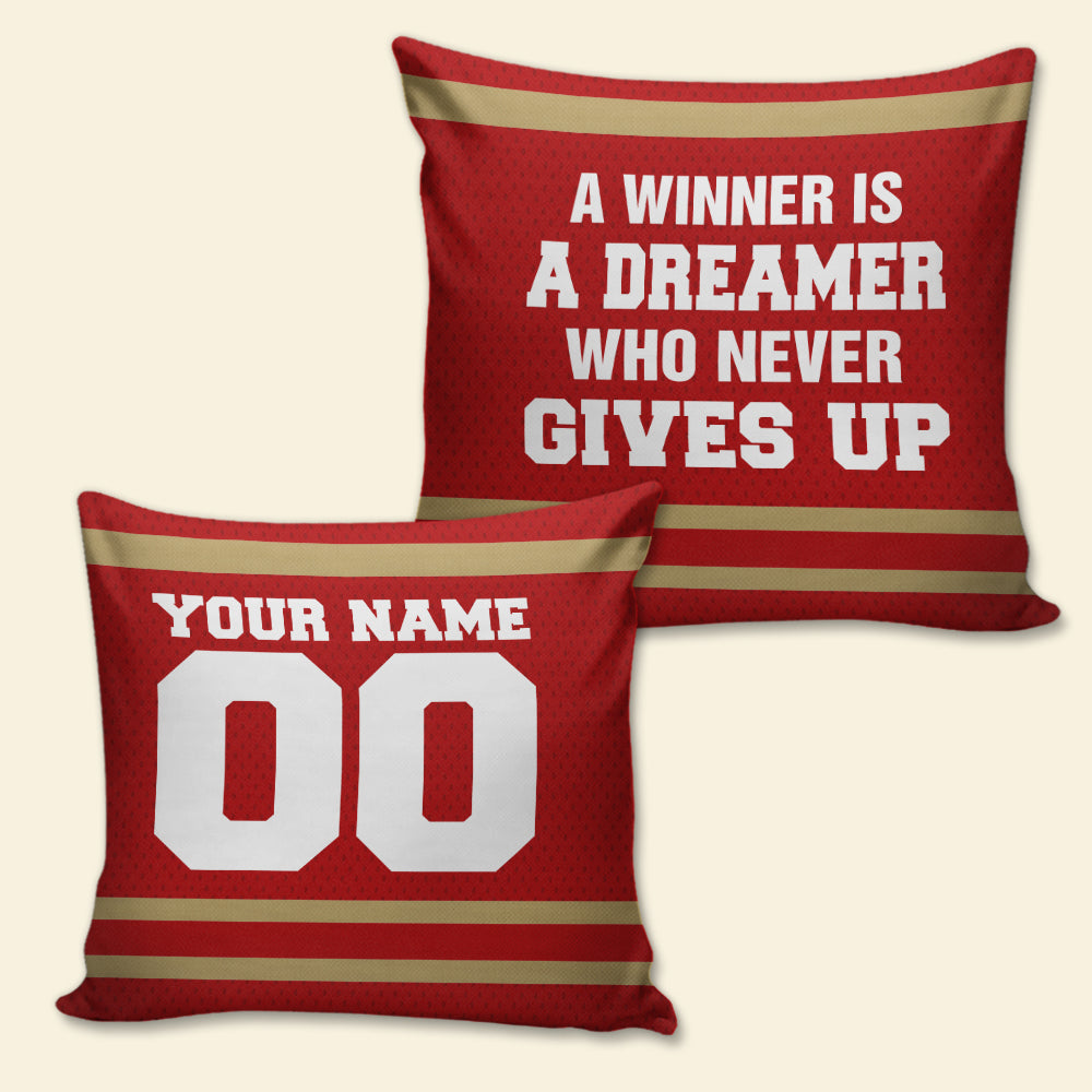 Football A Winner Is A Dreamer - Personalized Pillow - Pillow - GoDuckee