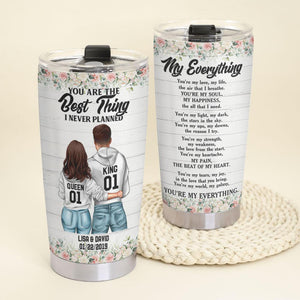Personalized Hoodies Couple Tumbler - You Are My Everything - Tumbler Cup - GoDuckee