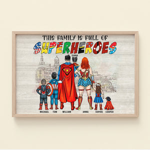 This Family Is Full Of Hero Personalized Family Canvas Printed, Gift For Family - Poster & Canvas - GoDuckee