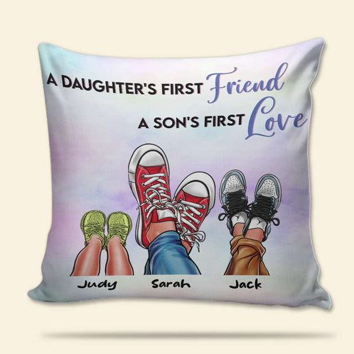 Mom And Kid Shoes Personalized Pillow - Pillow - GoDuckee