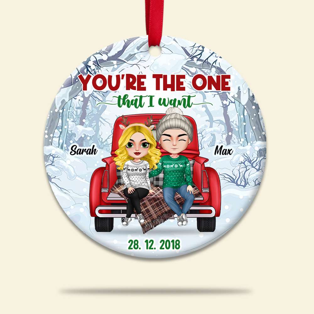 You're The One That I Want, Personalized Ornament Gift Couple - Ornament - GoDuckee