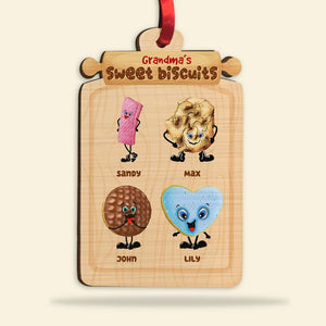 Grandma Sweet Biscuits Personalized Wood Ornament, Christmas Gift - Ornament - GoDuckee