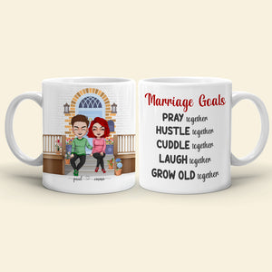 Marriage Goals List, Personalized Couple White Mug, Gift For Couples - Coffee Mug - GoDuckee