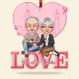 Couple Love Together, Personalized Acrylic Ornament, Gift For Couple - Ornament - GoDuckee