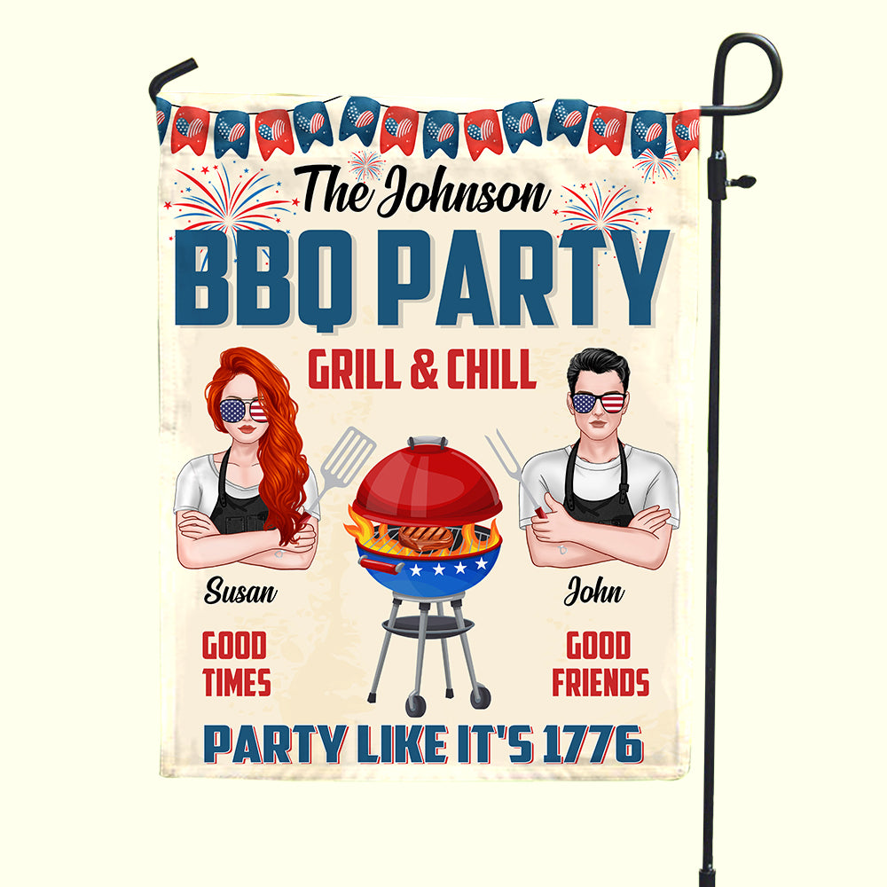 BBQ Party Grill & Chill - Personalized Flag - Flag - GoDuckee