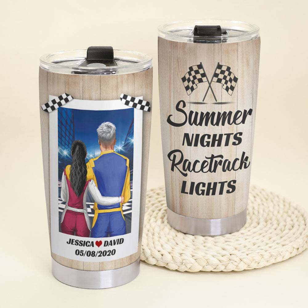 Racing Water Bottle Personalized Racing Tumbler Loves Racing Checkered Flag  Cup Pit Crew Gift Custom Racing Gift Glitter Race Cup 