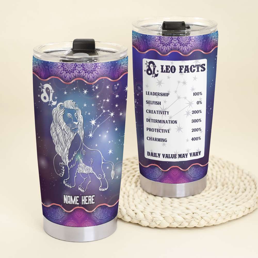 Horoscope Zodiac Leo Facts - Personalized Tumbler Cup - Leo Gifts - Tumbler Cup - GoDuckee