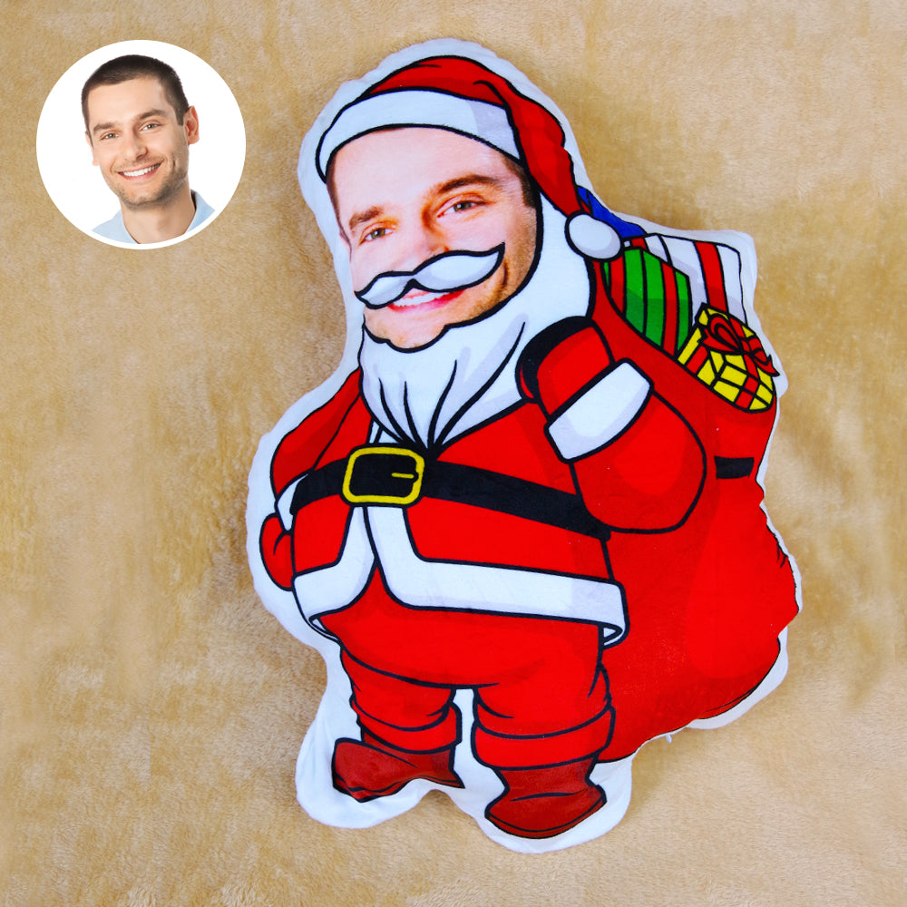 Custom Face Pillow, Love Family, Santa Claus Man, Christmas Gifts - Pillow - GoDuckee