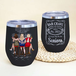 Bar Crawl, Personalized Tumber, Gift For Drinking Friends - Wine Tumbler - GoDuckee