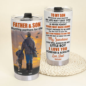 Personalized Hunting Father & SonTumbler - Hunting Partners For Life - Tumbler Cup - GoDuckee