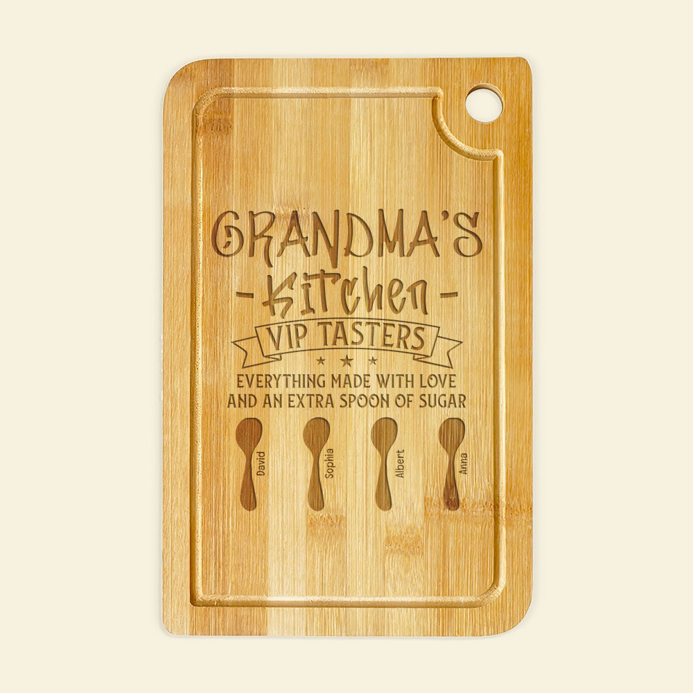 Grandma Kitchen VIP Tasters Personalized Engraved Cutting Board Shao-03qhqn240323 - Home Decor - GoDuckee