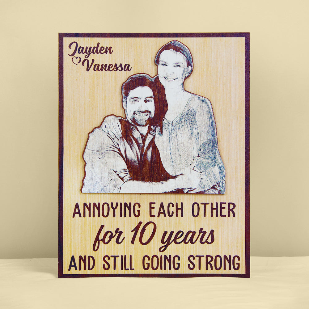 Annoying Each Other And Still Going Strong - Custom Photo Layered Wood Sign Stand - Wood Sign - GoDuckee