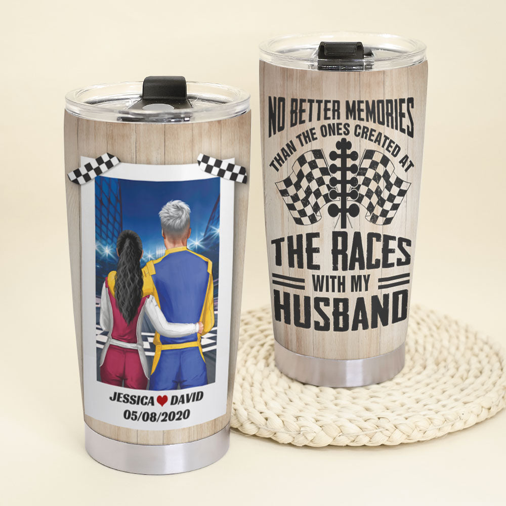 Personalized Racing Father and Son Tumbler - Working on and racing car -  GoDuckee