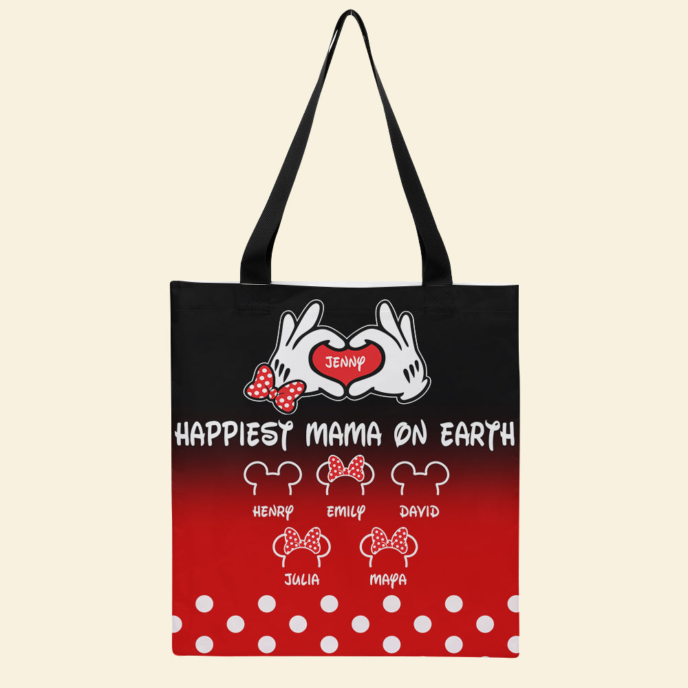 Personalized Mother's Day Tote Bag - Happiest Mama On Earth - Tote Bag - GoDuckee