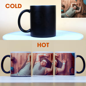 Funny Man Custom Photo Magic Mug, Gift For Him - Magic Mug - GoDuckee