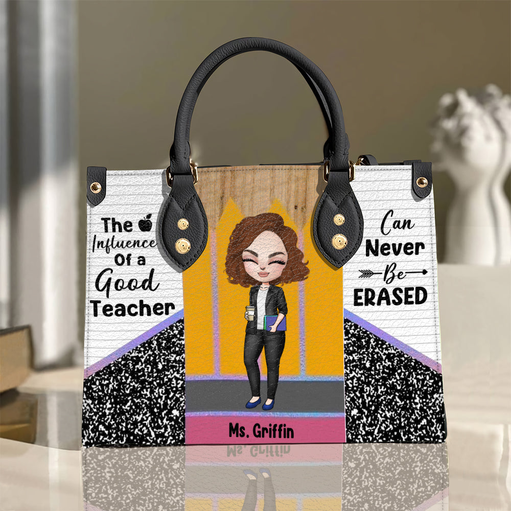 The Influence Of A Good Teacher Can Never Be Asked - Personalized Teacher Leather Bag - Leather Bag - GoDuckee