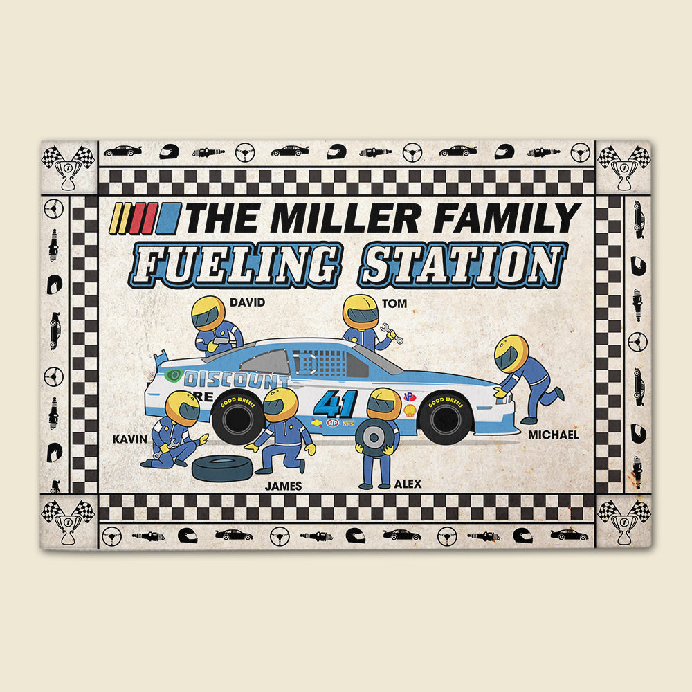 Fueling Station Personalized Racing Doormat - Doormat - GoDuckee