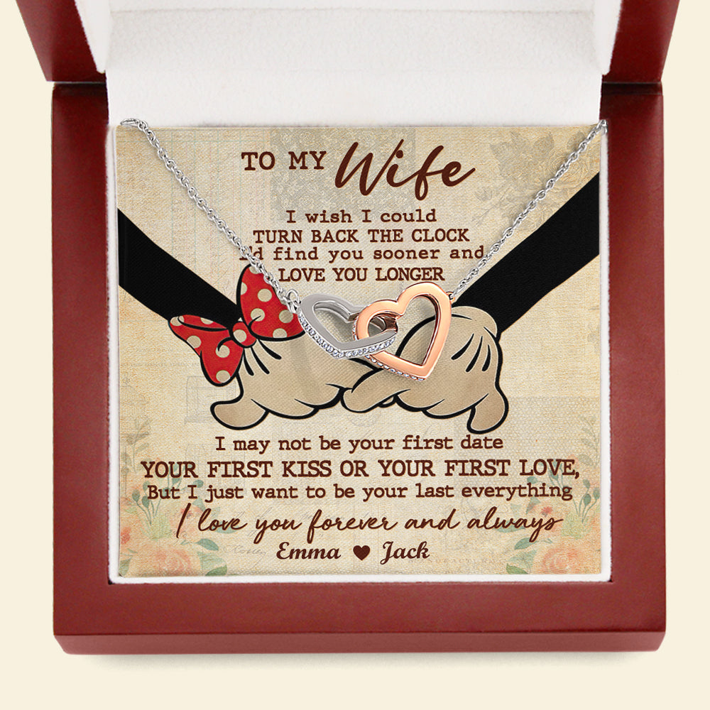 Couple I'd Find You Sooner - Personalized Interlocking Hearts Necklace - Jewelry - GoDuckee