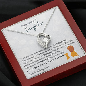 To My Daughter - Never Forget That I Love You, Forever Love Necklace With Box - - GoDuckee