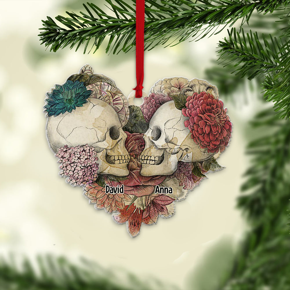 Personalized Couple Wood Ornament, Christmas Tree Decor - Ornament - GoDuckee