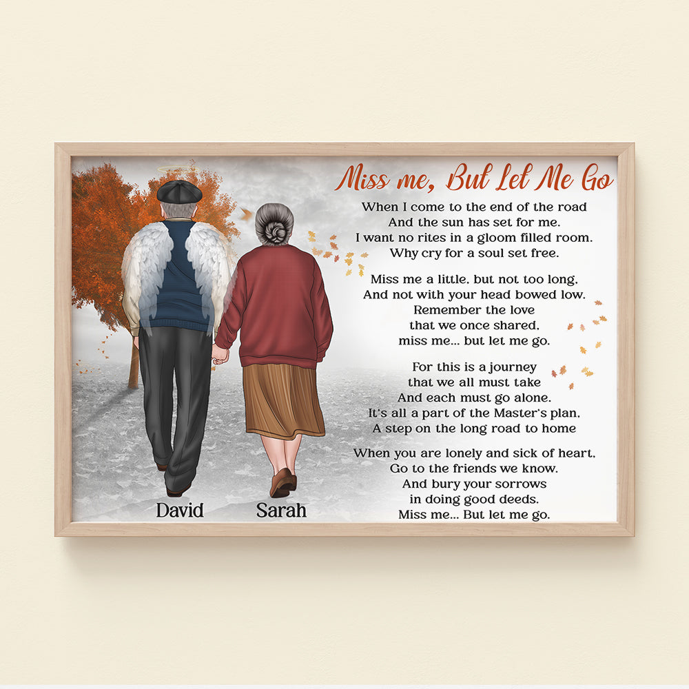 Miss Me But Let Me Go Personalized Heaven Couple Canvas Printed - Poster & Canvas - GoDuckee