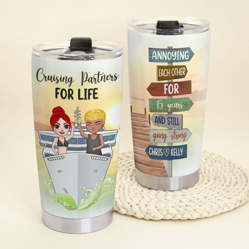 Personalized Cruising Couple Tumbler - Annoying Each Other For [Custom] Years And Still Going Strong - Tumbler Cup - GoDuckee