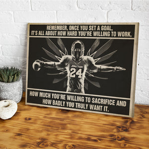 American Football Once You Set A Golf It's All About How Hard You're Willing To Work Personalized Wall Art - Poster & Canvas - GoDuckee