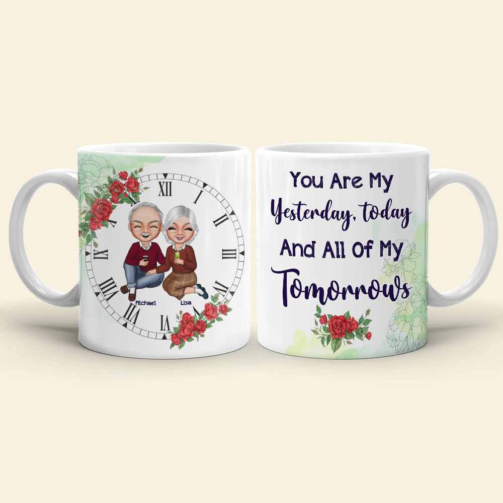 You Are My Yesterday, Today And All Of My Tomorrows Personalized Couple Mug, Gift For Couple - Coffee Mug - GoDuckee