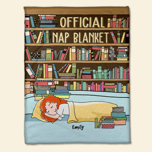 For Book Lover - Personalized Cartoon Sleeping Girl - Official Nap Blanket - Blanket - GoDuckee