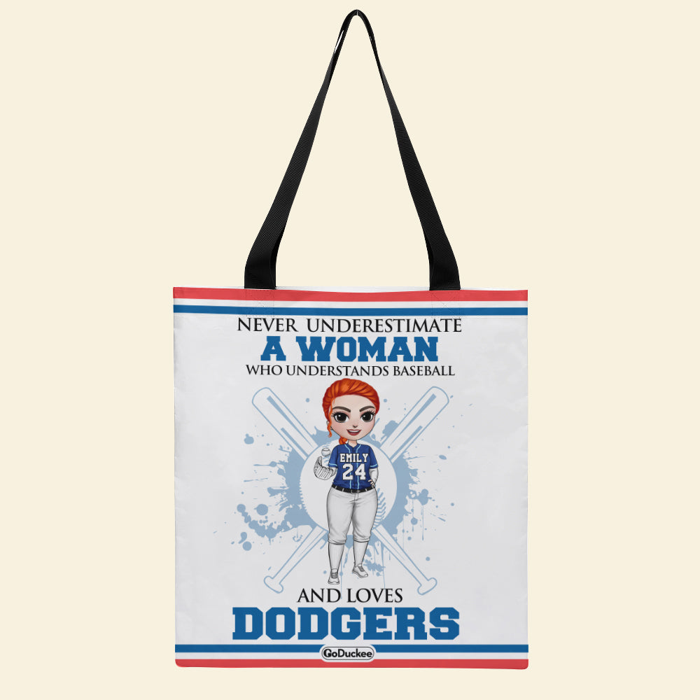 Baseball Girl Never Underestimate A Woman Who Understands Baseball Personalized Tote Bag Gifts For Baseball Girl - Tote Bag - GoDuckee