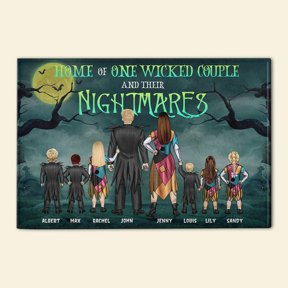 Personalized Wicked Family Doormat, Wicked Couple And Their Nightmares - Doormat - GoDuckee