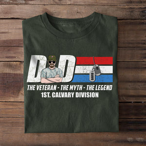 Dad The Veteran The Myth The Legend, Personalized Shirts, Gifts for Dads - Shirts - GoDuckee