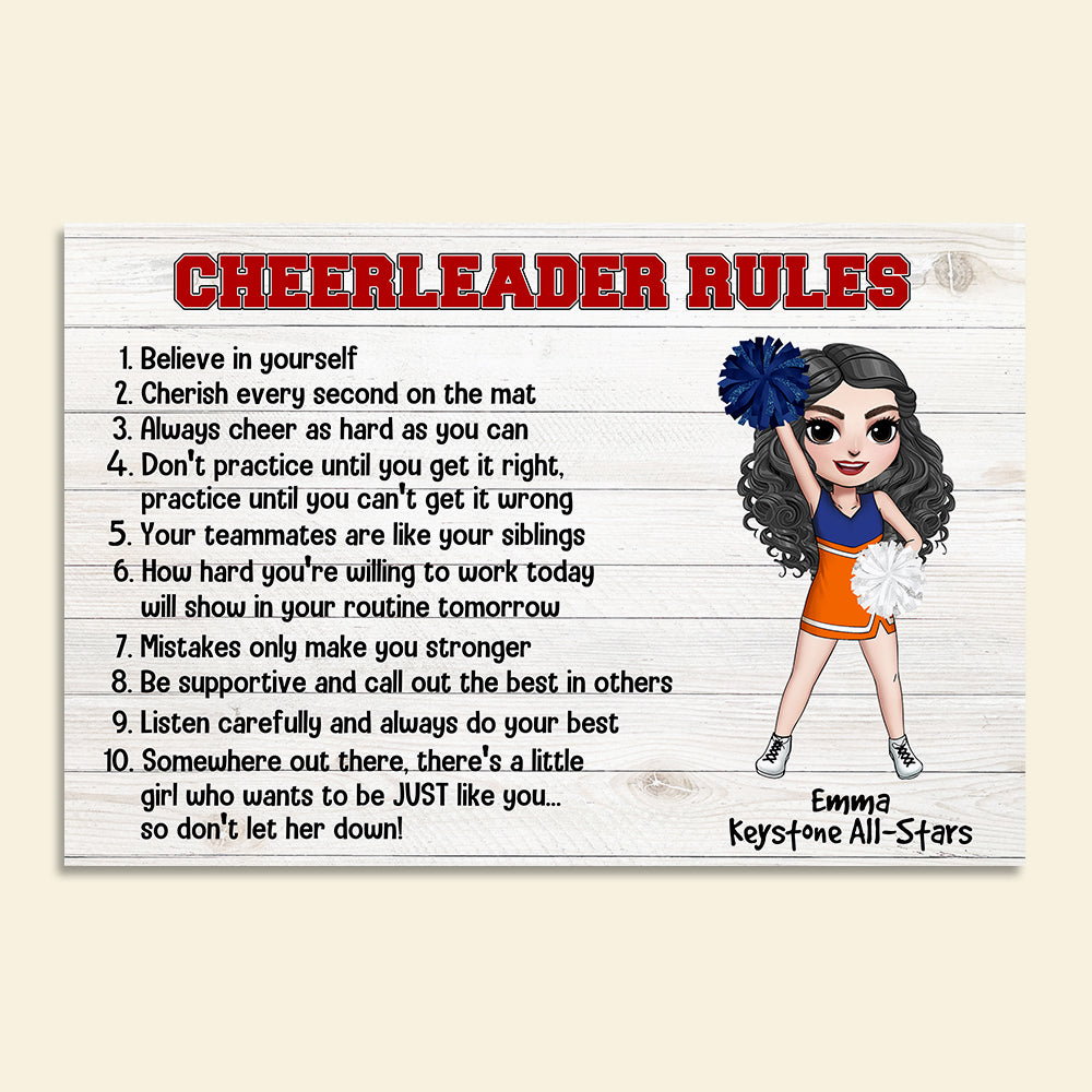 Personalized Cheerleader Girl Poster - Cheerleader Rules - Believe In Yourself - Poster & Canvas - GoDuckee