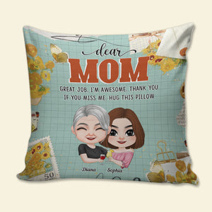 If You Miss Me Hug This Pillow, Mom And Child Personalized Couple Pillow Gift For Mother's Day - Pillow - GoDuckee