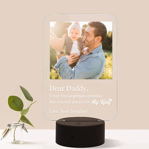 Dear Daddy - Personalized Led Night Light - Gift For Dad - Led Night Light - GoDuckee