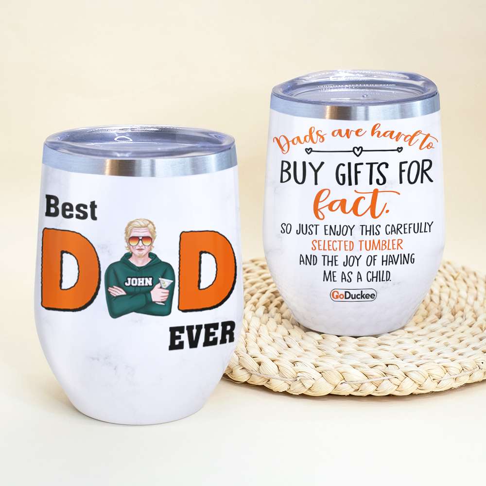 Drinking Dad - Personalized Wine Tumbler - Best Dad Ever - Buy Gifts For Fact - Wine Tumbler - GoDuckee