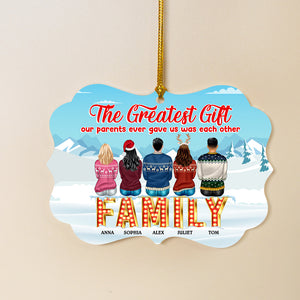 Greatest Gift Our Parents Gave Us is Each Other Personalized Benelux Ornament, Christmas Gift For Siblings - Ornament - GoDuckee