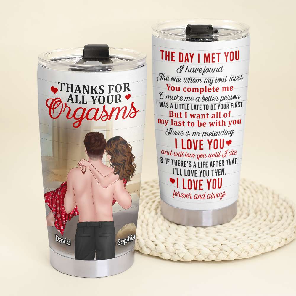 Will Love You Until I Die, Personalized Tumbler, Gift For Husband, Husband Carrying Wife Tumbler, Birthday Gift, Anniversary Gift - Tumbler Cup - GoDuckee