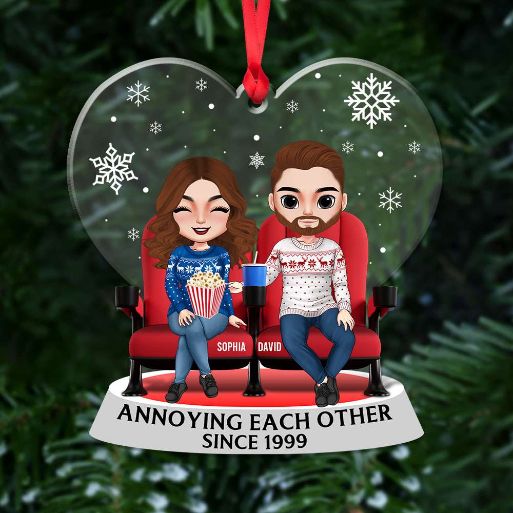 Annoying Each Other, Movie Couple Ornament, Personalized Acrylic Ornament, Anniversary Gift For Couple - Ornament - GoDuckee