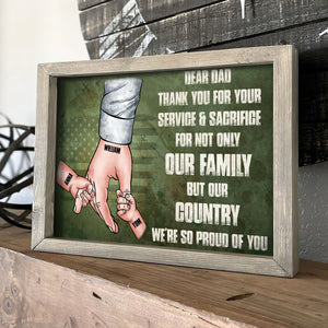 Dear Dad Thank You For Your Service And Sacrifice Personalized Veteran Dad Canvas Print - Poster & Canvas - GoDuckee