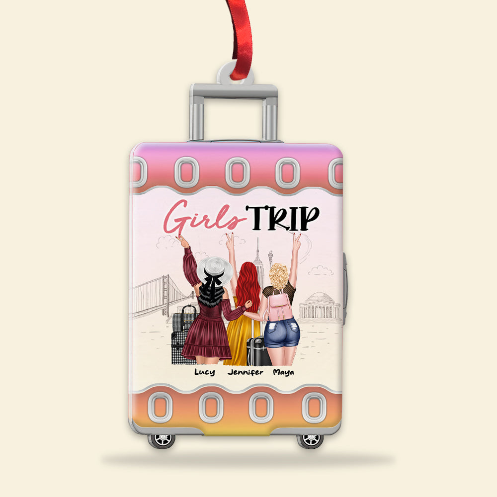 Besties Traveling, Personalized Shape Ornament Gift For Best Friend - Ornament - GoDuckee