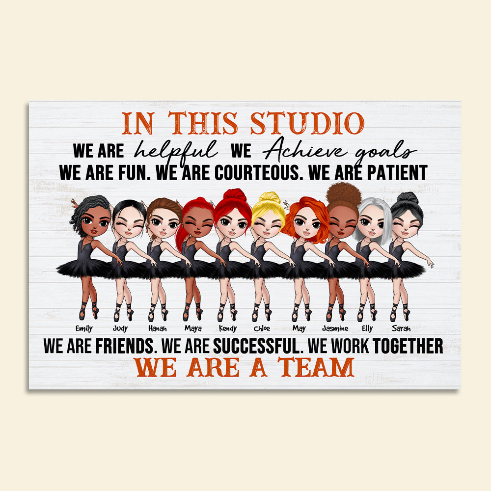 Personalized Ballerina Bestie Canvas Prints - In This Studio We Are A Team - Poster & Canvas - GoDuckee