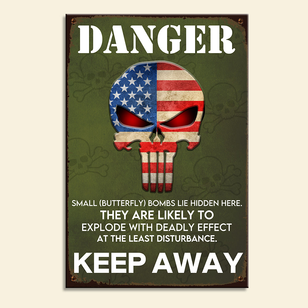Danger Keep Away - Military Metal Sign - Metal Wall Art - GoDuckee