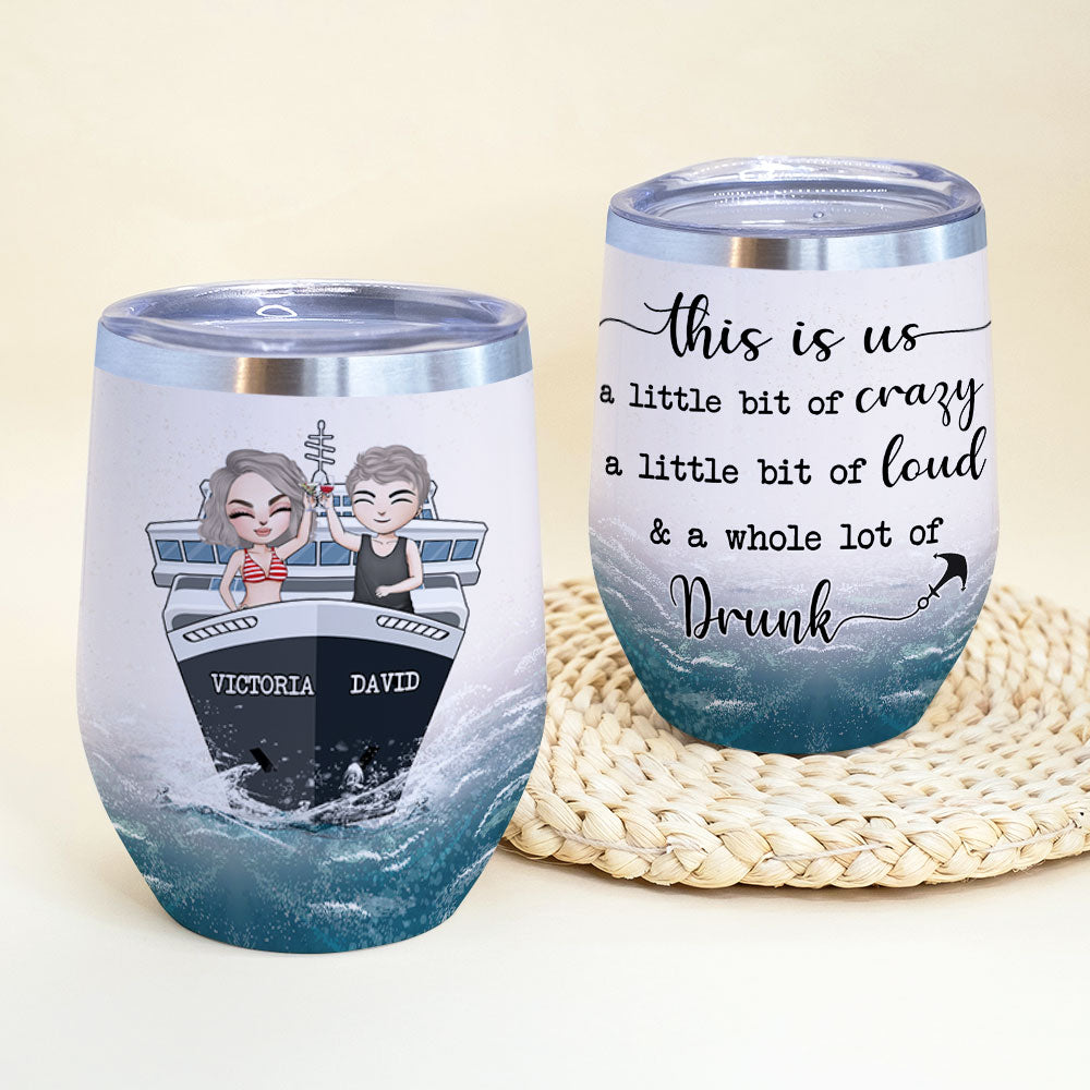Personalized Drinking Cruising Couple Wine Tumbler - Wine Tumbler - GoDuckee