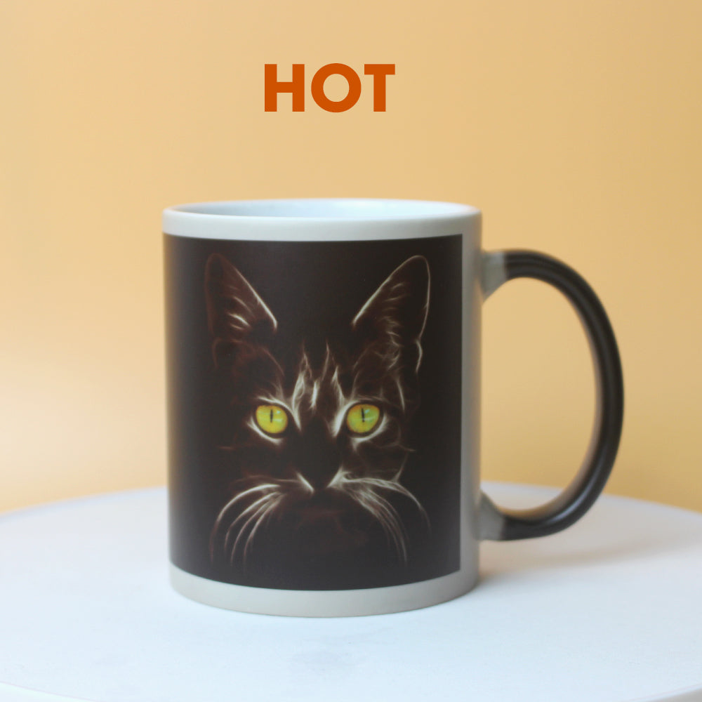 Black Cat Magic Mug, Gift For Cat Lovers - Magic Mug - GoDuckee