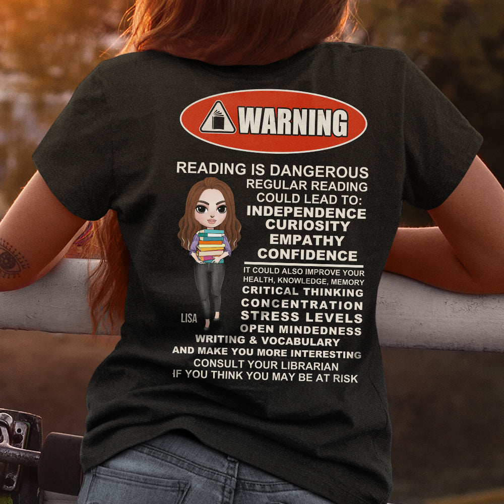 Personalized Warning Librarian Shirt - Librarian Reading Is Dangerous - Shirts - GoDuckee