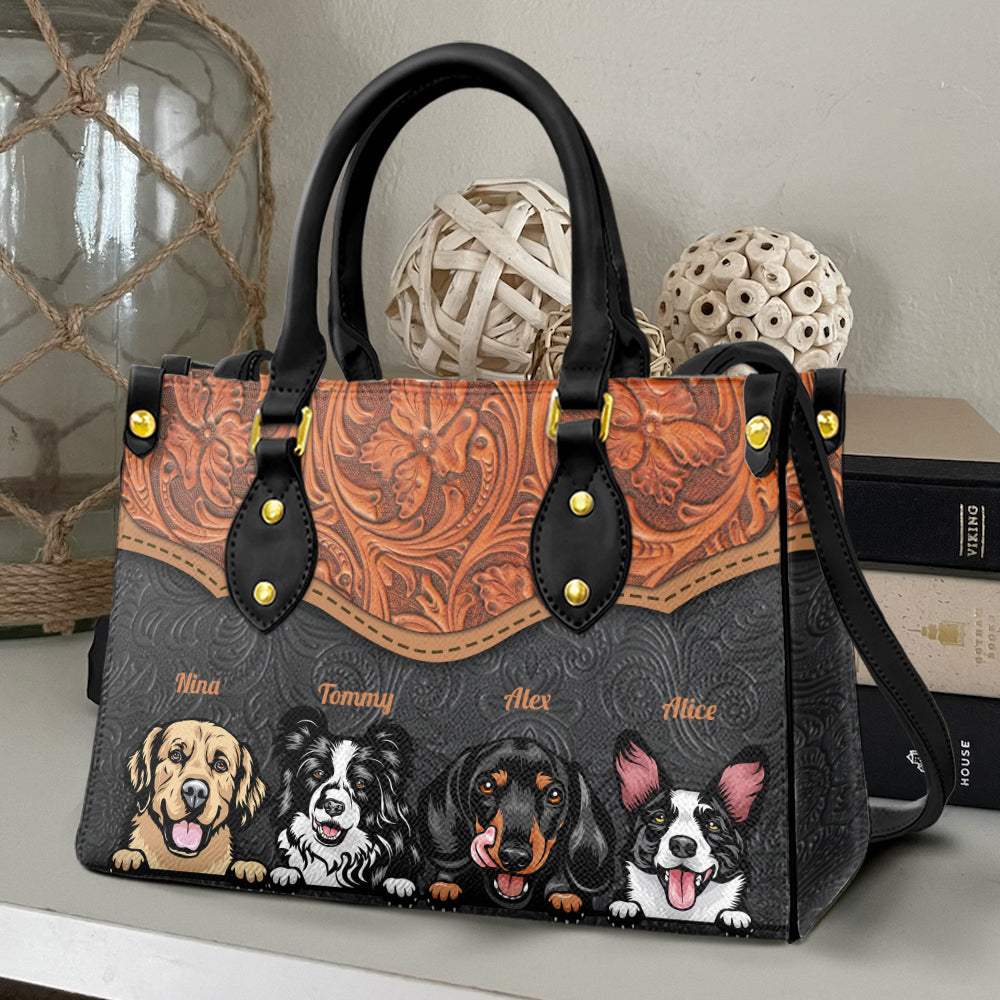 Dog's Personalized Leather Handbag